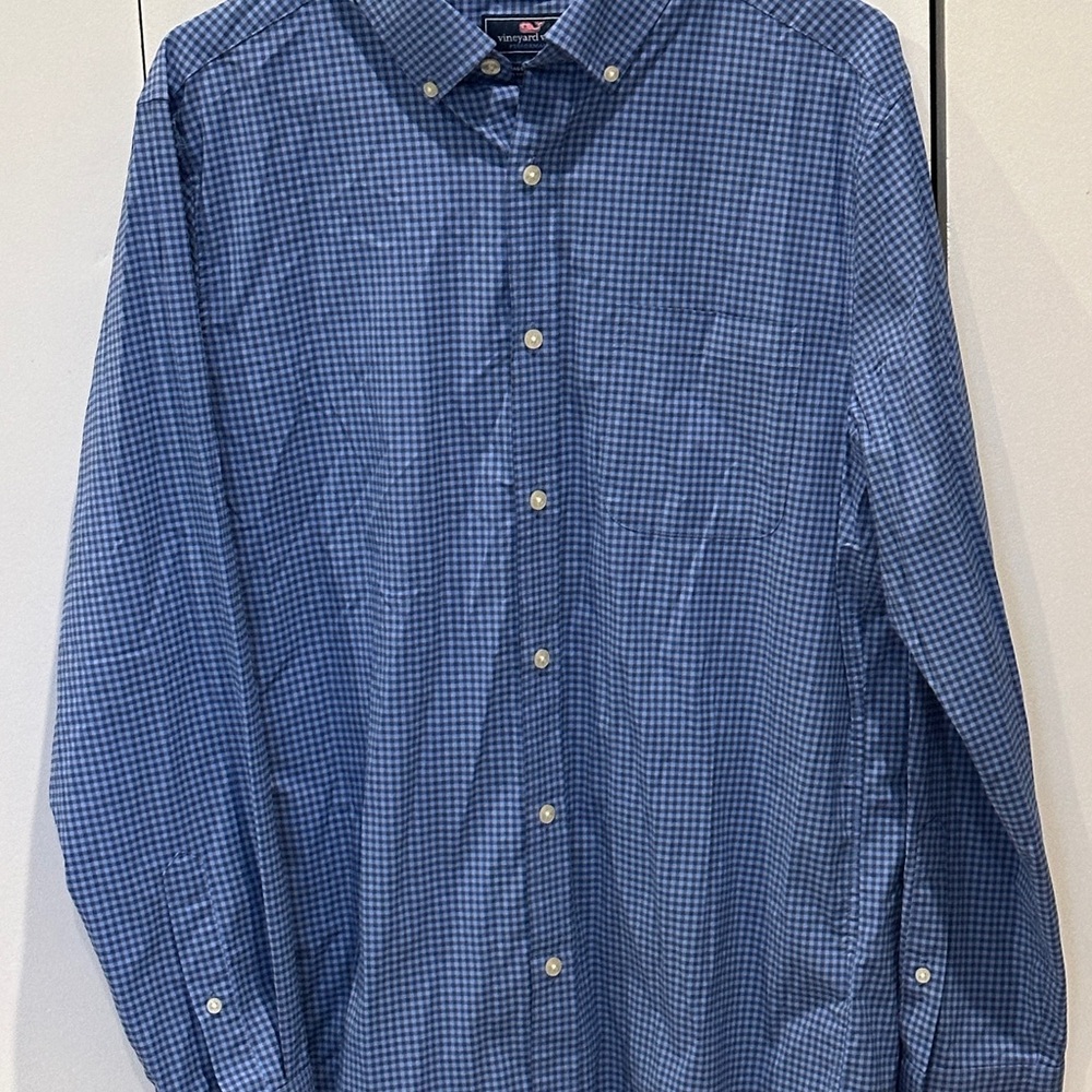 Vineyard Vines Blue Gingham Button Down Shirt